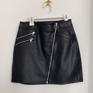 Express leather mini skirt